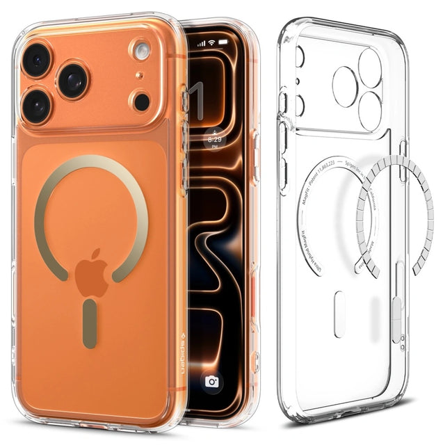 Husa de protectie Spigen Ultra Hybrid MagSafe (ACS10284) compatibil cu iPhone 17 Pro Max, Transparent /Gold