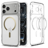 Husa de protectie Spigen Ultra Hybrid MagSafe (ACS10348) compatibil cu iPhone 17 Pro, Transparent /Gold