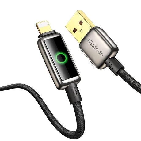 Cablu Mcdodo (CA-6590), with Breathing Light LED Display, USB-A to Lightning, Auto Power Off, 3A, 1.2m, Negru