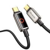 Cablu Mcdodo (CA-6680), with Breathing Light LED Display, USB-C to USB-C, Auto Power Off, 100W, 1.2m, Negru