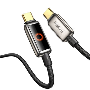Cablu Mcdodo (CA-6680), with Breathing Light LED Display, USB-C to USB-C, Auto Power Off, 100W, 1.2m, Negru