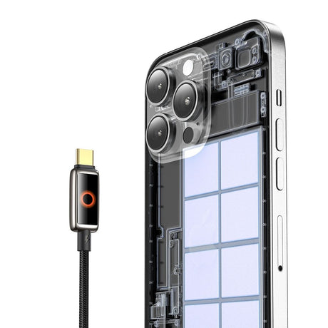 Cablu Mcdodo (CA-6680), with Breathing Light LED Display, USB-C to USB-C, Auto Power Off, 100W, 1.2m, Negru