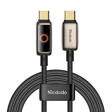 Cablu Mcdodo (CA-6681), with Breathing Light LED Display, USB-C to USB-C, Auto Power Off, 100W, 1.2m, Auriu Desert