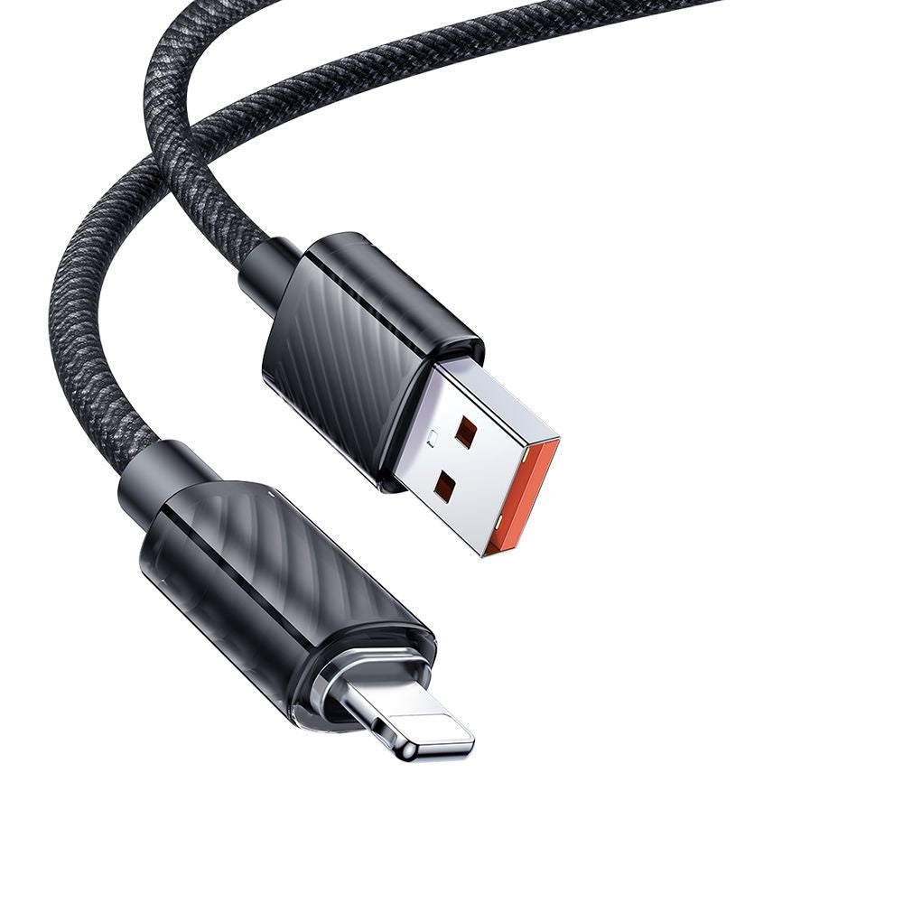 Cablu Mcdodo (CA-3640), USB to Lightning, Transparent Design, 3A, 1.2m, Negru