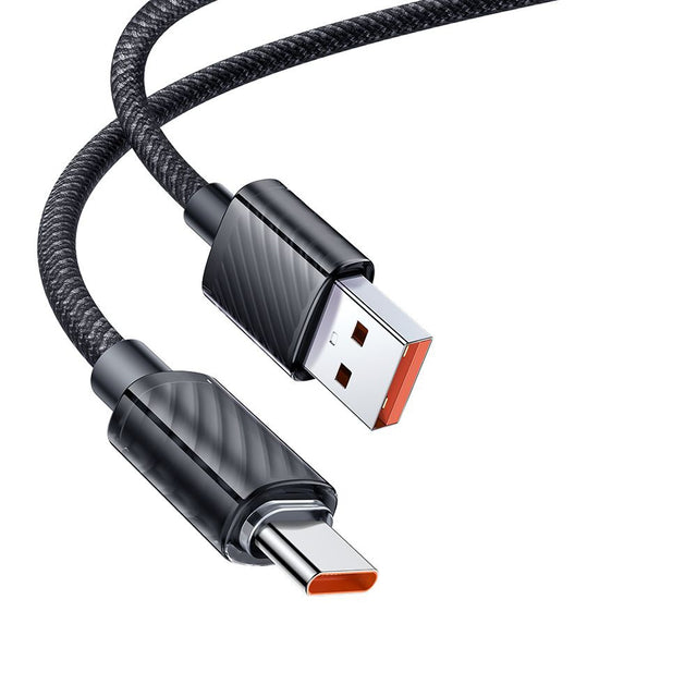 Cablu Mcdodo (CA-3650), Type-C to USB-A, Transparent Design, 100W, 1.2m, Negru