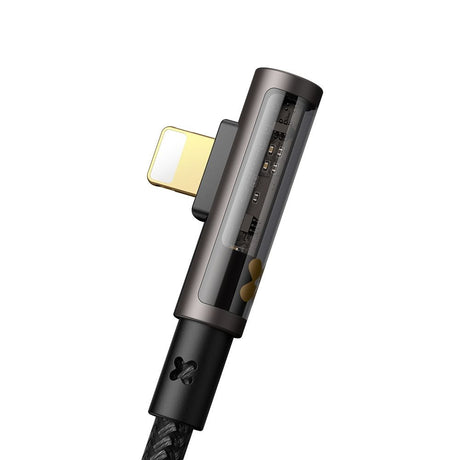 Cablu Mcdodo (CA-3510), USB-A to Lightning, 90 Degree Design, 3A, Transparent Design, 1.2m, Negru