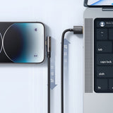 Cablu Mcdodo (CA-3510), USB-A to Lightning, 90 Degree Design, 3A, Transparent Design, 1.2m, Negru