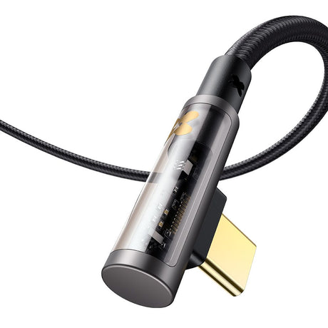 Cablu Mcdodo (CA-3380), USB-C to USB-A, 90 Degree Design, 6A, Transparent Design, 1.2m, Negru