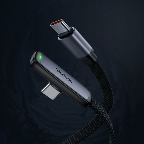 Cablu Mcdodo (CA-3360), USB-C to USB-C, 90 Degree Design, 65W, LED Indicator, 1.2m, Negru