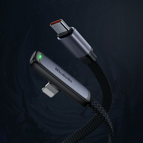 Cablu Mcdodo (CA-3350), Type-C to Lightning, 90 Degree Design, 36W, LED Indicator, 1.2m, Negru