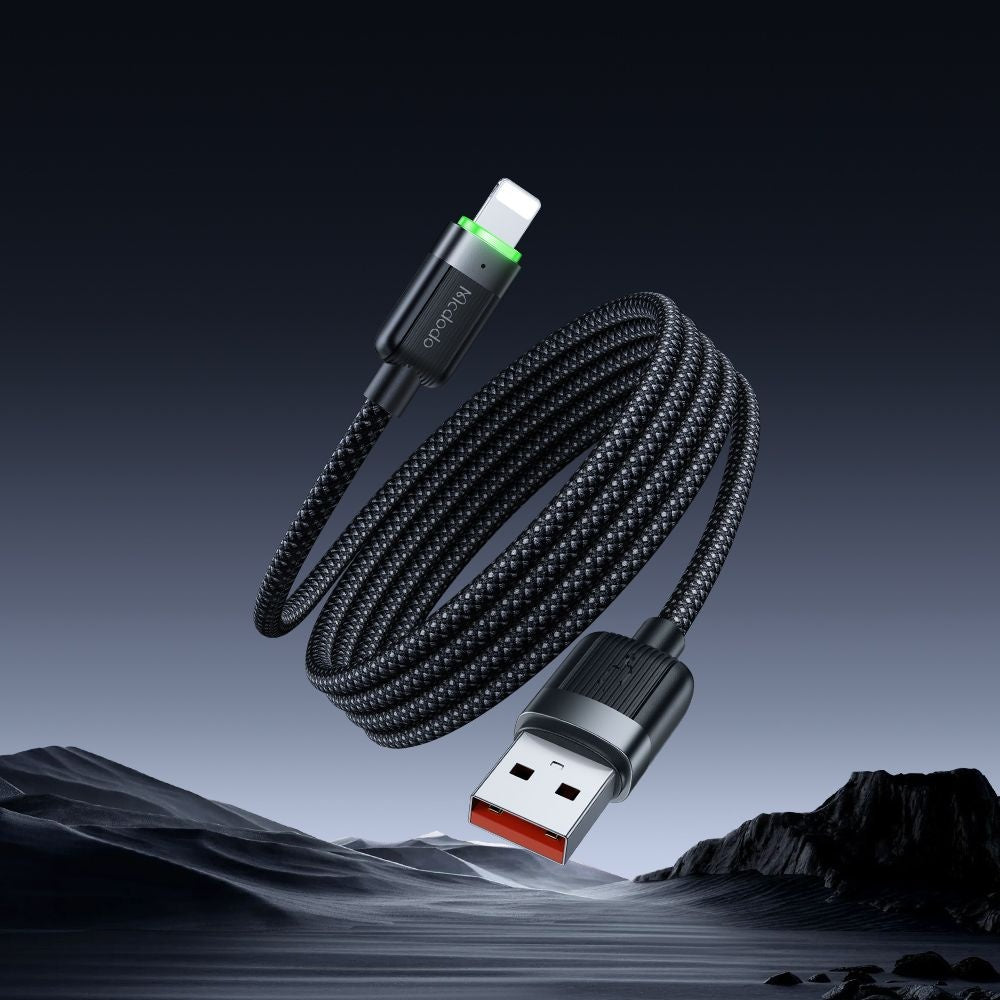 Cablu Mcdodo Self-Winding Series (CA-6000), USB-A to Lightning, 3A, 1.2m, Negru