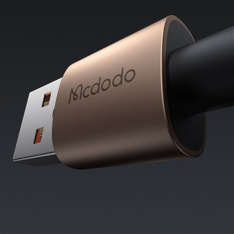 Cablu Mcdodo (CA-6891), with Charging Light, USB-C to USB-A, Transparent Cable, 6A, 1.2m, Auriu Desert