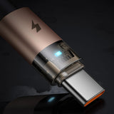 Cablu Mcdodo (CA-6891), with Charging Light, USB-C to USB-A, Transparent Cable, 6A, 1.2m, Auriu Desert