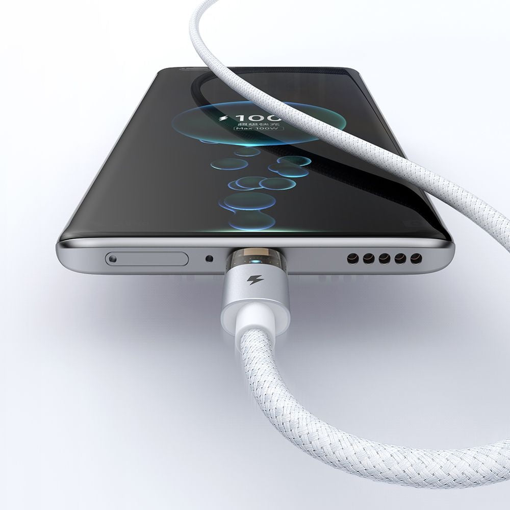 Cablu Mcdodo (CA-6892), with Charging Light, USB-C to USB-A, Transparent Cable, 6A, 1.2m, Alb