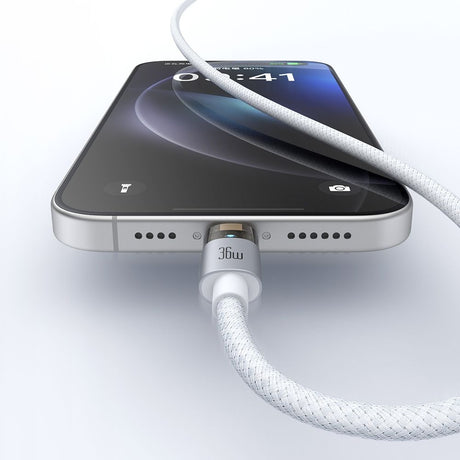 Cablu Mcdodo (CA-6942), with Charging Light, USB-C to Lightning, Transparent Cable, 36W, 1.2m, Alb