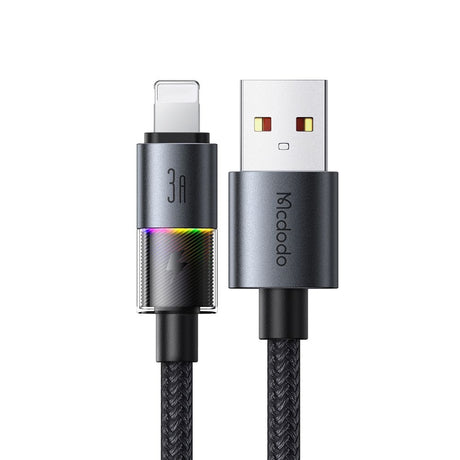 Cablu Mcdodo (CA-8170), with Colorful Lights, USB-A to Lightning, 3A, 1.2m, Negru