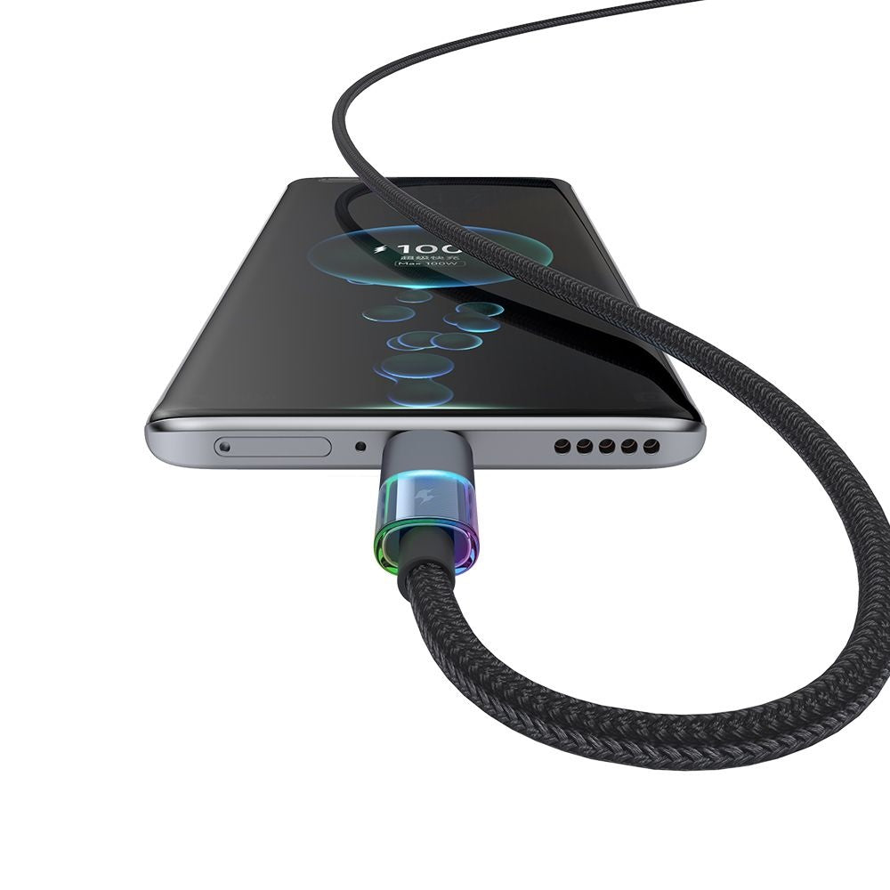 Cablu Mcdodo (CA-8180), with 7 Colorful Lights, USB-A to USB-C, 6A, 1.2m, Negru