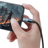 Cablu Mcdodo (CA-8180), with 7 Colorful Lights, USB-A to USB-C, 6A, 1.2m, Negru