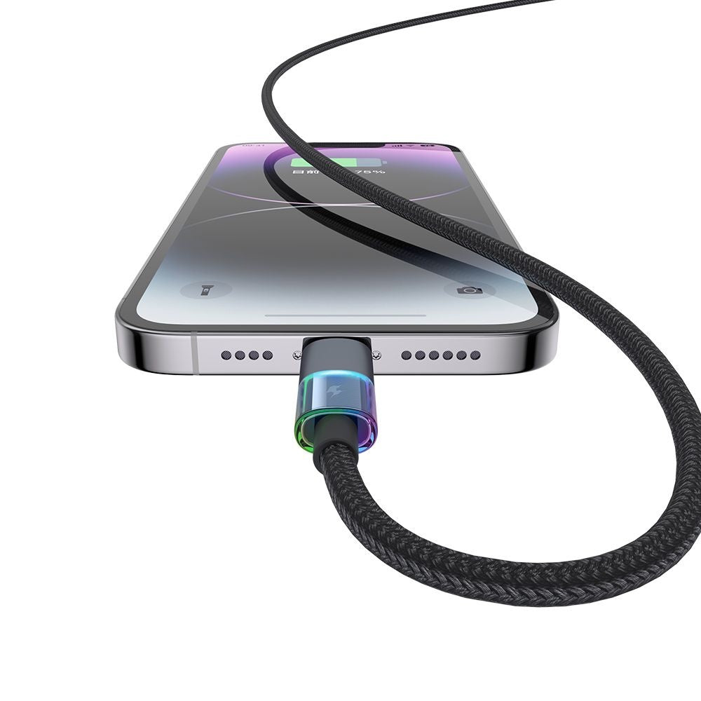 Cablu Mcdodo (CA-8190), with 7 Colorful Lights, USB-C to Lightning, 36W, 3A, 1.2m, Negru