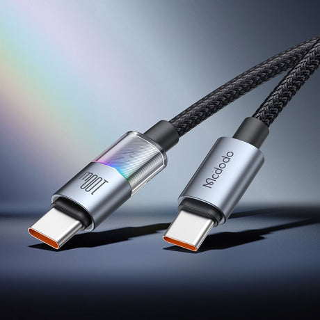 Cablu Mcdodo (CA-8200), with 7 Colorful Lights, USB-C to USB-C, 100W, 5A, 1.2m, Negru