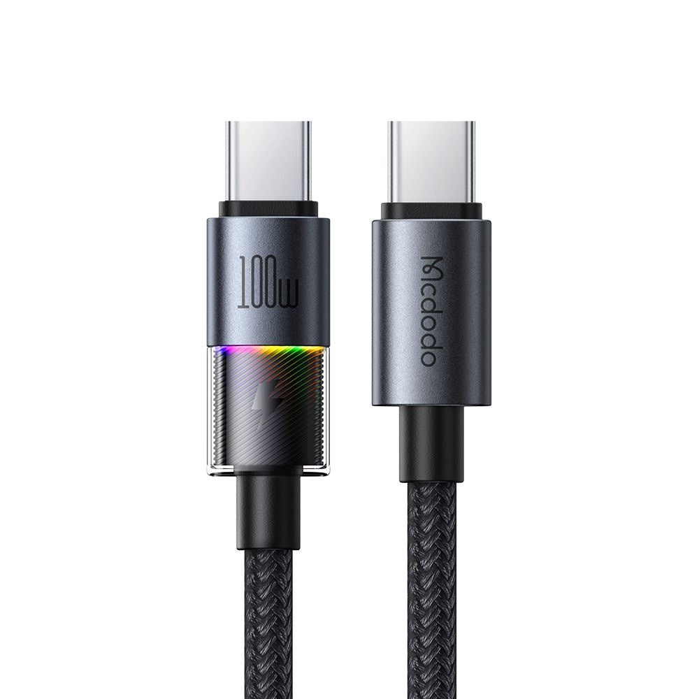 Cablu Mcdodo (CA-8200), with 7 Colorful Lights, USB-C to USB-C, 100W, 5A, 1.2m, Negru