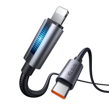 Cablu Mcdodo (CA-5710), with Breathing Light, USB-C to Lightning, 36W, 3A, 1.2m, Negru