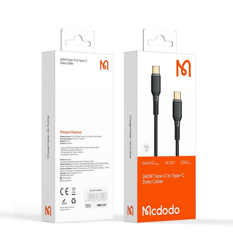 Cablu Mcdodo (CA-3310), Type-C to Type-C, Fast Charge, 240W, 5A, 1.2m, Negru