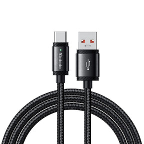 Cablu Mcdodo (CA-4730), USB-A to Type-C, Fast Charging, 6A, 120W, LED Indicator, 1.5m, Negru