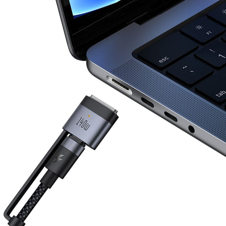 Cablu Mcdodo 2in1 (CA-0140), USB-C to USB-C + MagSafe 3, 240W, LED Indicator, 2m, Negru