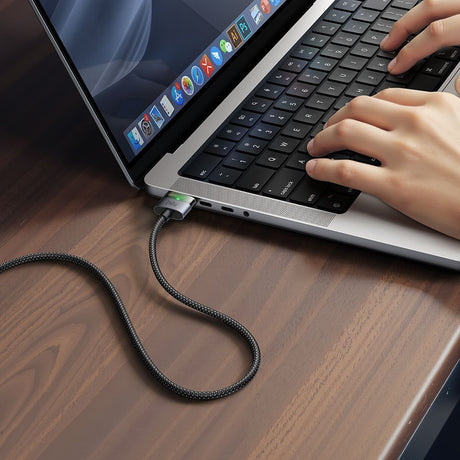 Cablu Mcdodo Magnetic (CA-2070), USB-C to MagSafe 3, 140W, LED Indicator, 2m, Negru