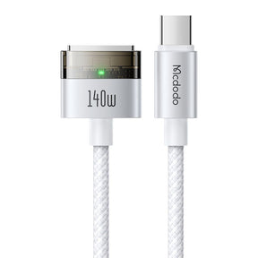 Cablu Mcdodo Magnetic (CA-2071), USB-C to MagSafe 3, 140W, LED Indicator, 2m, Alb