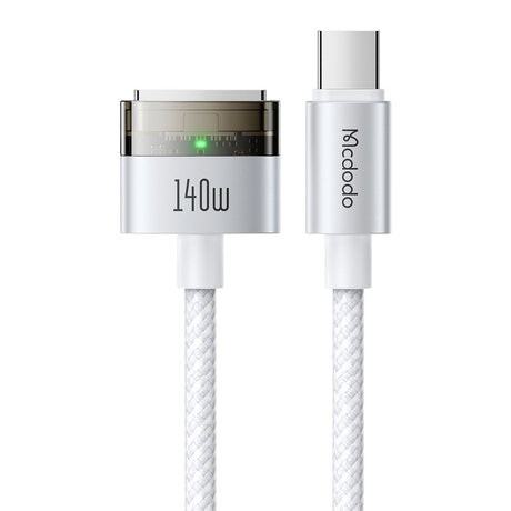 Cablu Mcdodo Magnetic (CA-2071), USB-C to MagSafe 3, 140W, LED Indicator, 2m, Alb