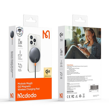 Incarcator Mcdodo Wireless MagQ (CH-2860), Magnetic, 15W, Qi2, MSC Chip, Negru