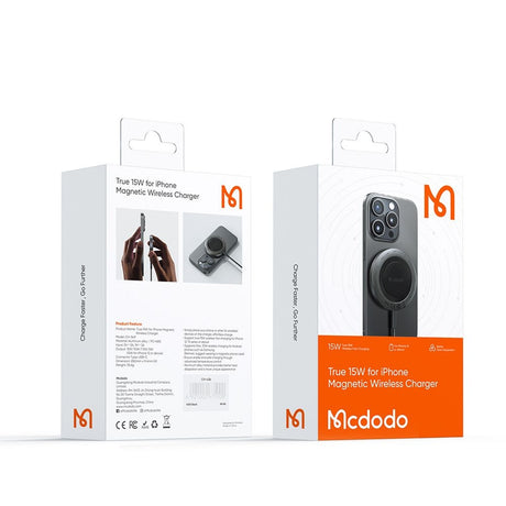 Incarcator Mcdodo Wireless (CH-5490), Magnetic, for iPhone, 15W, 1m, Negru