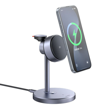 Incarcator Mcdodo Wireless Charging Station Black Swan Series (CH-2462), with Wall Charger, Magnetic, for Apple, 22.5W, Qi2, Negru