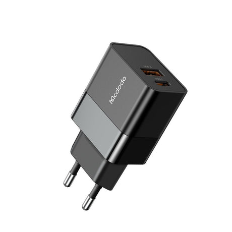 Incarcator Mcdodo Hydrogen Series (CH-1951), Dual Port, 20W, Fast Charger, Fireproof PC, Negru