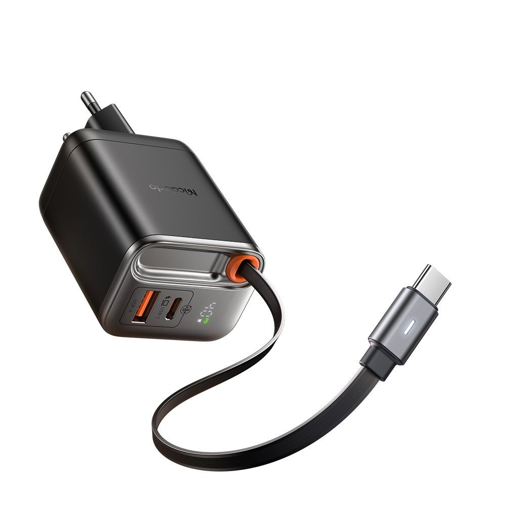 Incarcator Mcdodo (CH-4281), USB-A/USB-C, 40W, Cablu Retractabil, Negru