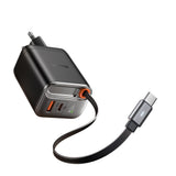 Incarcator Mcdodo (CH-4281), USB-A/USB-C, 40W, Cablu Retractabil, Negru