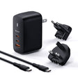 Incarcator Mcdodo Travel Adapter Mecha Series (CH-8442), Cable Included, UK/US/EU Plugs, 65W, 2x Type-C, USB-A, Negru