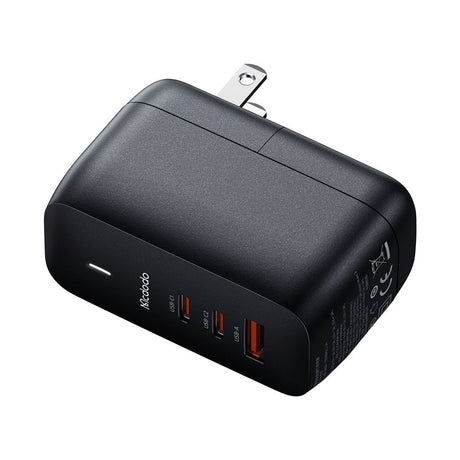 Incarcator Mcdodo Travel Adapter Mecha Series (CH-8442), Cable Included, UK/US/EU Plugs, 65W, 2x Type-C, USB-A, Negru