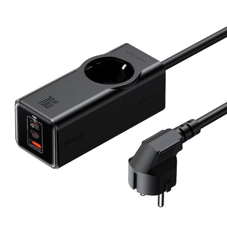 Gadget Mcdodo 4in1 Extension Cord Super Cube Series (CH-4620), Schuko, 2x Type-C, USB-A, 70W, GaN Technology, 1.5m, Negru