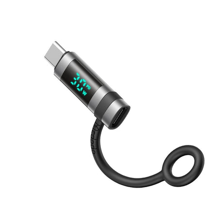 Adaptor Mcdodo Adapter Pigeon Series (OT-0180), Silicone Hook, Aluminium Alloy, Lightning to USB-C, 60W, HD LED Display, Negru
