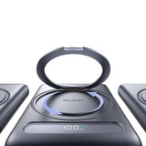 Baterie externa Mcdodo Magnetic Meta Series (MC-8361), Built-in 360° Ring Stand, 5000mAh, 20W, Digital Display, Gri Inchis