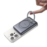 Baterie externa Mcdodo Magnetic Meta Series (MC-8361), Built-in 360° Ring Stand, 5000mAh, 20W, Digital Display, Gri Inchis