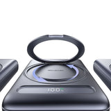 Baterie externa Mcdodo Magnetic Meta Series (MC-8371), Built-in 360° Ring Stand, 10000mAh, 20W, Digital Display, Gri Inchis