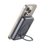 Baterie externa Mcdodo Magnetic Meta Series (MC-8371), Built-in 360° Ring Stand, 10000mAh, 20W, Digital Display, Gri Inchis