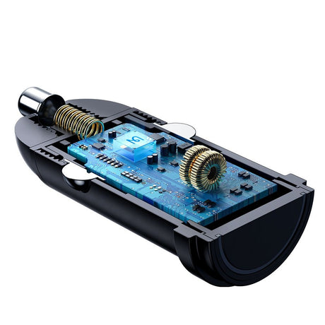 Incarcator Mcdodo Car Obsidian Series (CC-7491), Type-C, PD30W, Smart IC, Mini Size, 1.2m, Negru