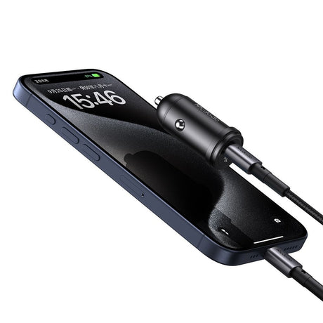 Incarcator Mcdodo Car Obsidian Series (CC-7493), Type-C Cable Included, PD30W, Smart IC, Mini Size, 1.2m, Negru