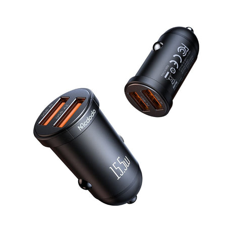 Incarcator Mcdodo Car Cool Series (CC-2950), Dual-Port, 15.5W, Mini Size, 12-24V, Negru