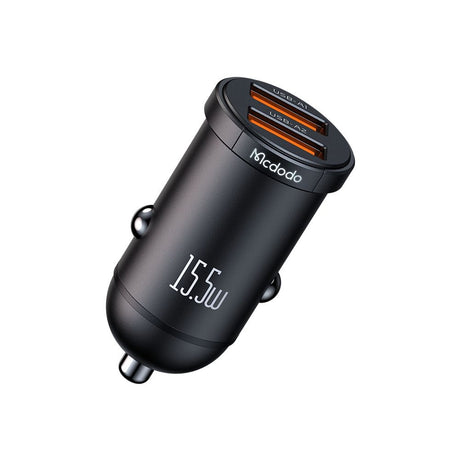 Incarcator Mcdodo Car Cool Series (CC-2950), Dual-Port, 15.5W, Mini Size, 12-24V, Negru